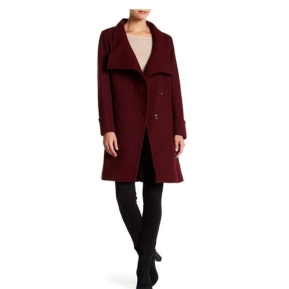 Trina Turk Fiona Asymmetrical Wool Blend Coat - Picture 2 of 10